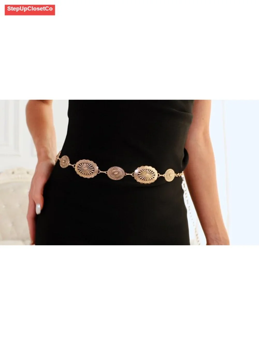 Adjustable Metal Chain Belt for Women Western Boho Waist Chain Festival Concert